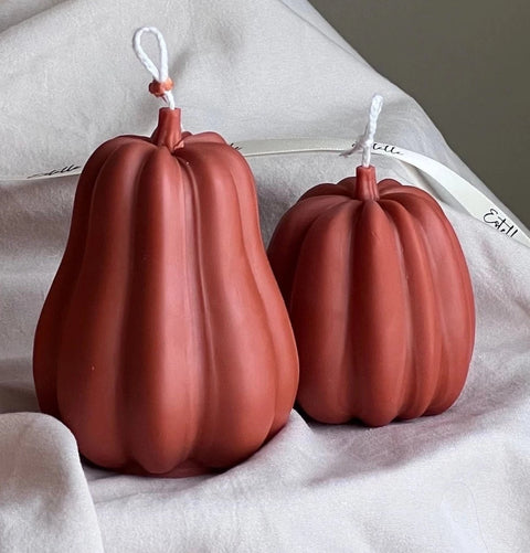 Pumpkin Candle, Brown, Oatmilk & Nutmeg, Set of 2