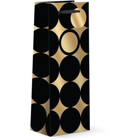 Gold Circles Wine Bag