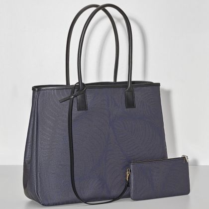 Le Jacquard Français, Palme Blue Shoulder Bag (vide)