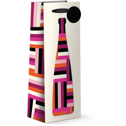 Striped Bottle Wine Bag