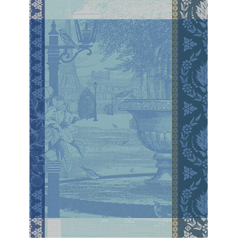 Le Jacquard Français, Jardin Parisien Blue Tea Towel, 24x31, 100% Cotton