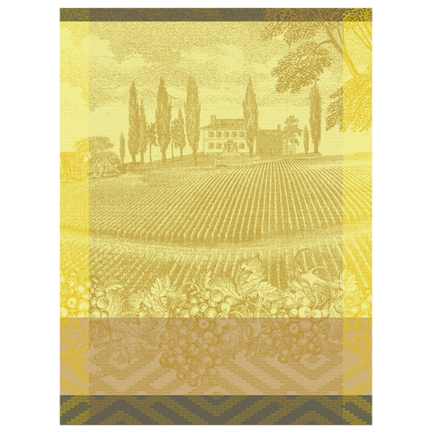 Le Jacquard Français, Vignoble Yellow Tea Towel, 24x31, 100% Cotton