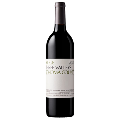 2022 Ridge "Three Valleys" Zinfandel, Sonoma County, California, USA