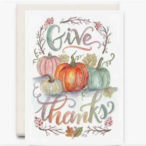 Give Thanks, Thanksgiving Greeting Card