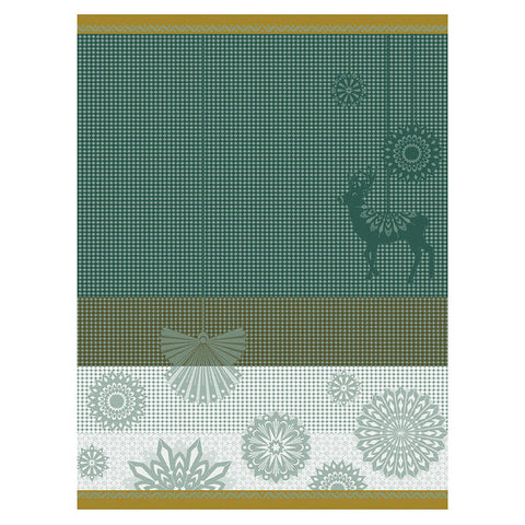 Le Jacquard Français, Lumière d'étoiles Green Hand Towel, 24x31, 100% Cotton