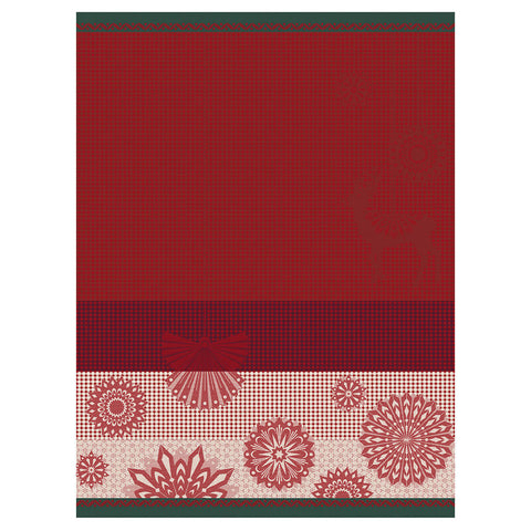 Le Jacquard Français, Lumière d'étoiles Red Hand Towel, 24x31, 100% Cotton