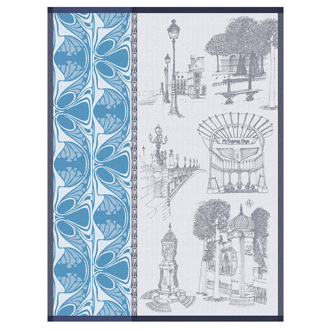 Le Jacquard Français, Carnet de Paris Seine Tea Towel, 24x31, 100% Cotton