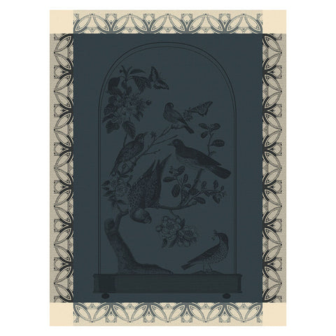 Le Jacquard Français, Curiosities Animales Blue Tea Towel, 24x31, 100% Cotton