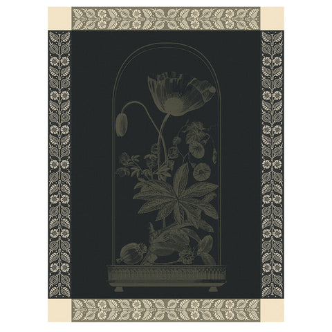 Le Jacquard Français, Curiosities Florales Green Tea Towel, 24x31, 100% Cotton