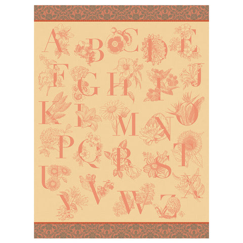 Le Jacquard Français, De A à Z Orange Tea Towel, 24x31, 100% Cotton