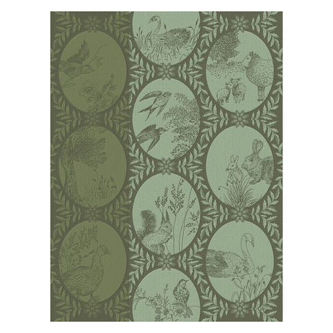 Le Jacquard Français, Josephine Green Tea Towel, 24x31, 100% Cotton