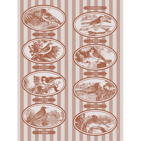Le Jacquard Français, Mélodies Brown Tea Towel, 24x31, 100% Cotton