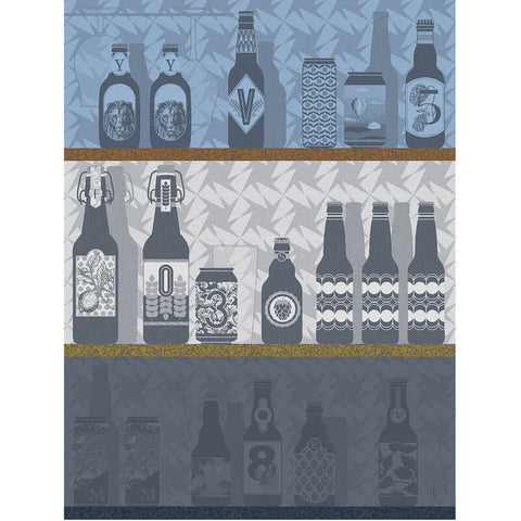 Le Jacquard Français, Néo Brasseurs Grey Tea Towel, 24x31, 100% Cotton