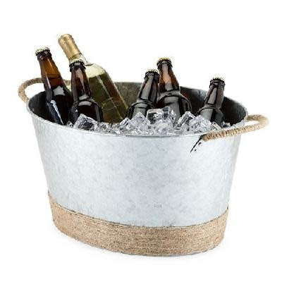 Seaside: Jute Rope Wrapped Galvanized Tub