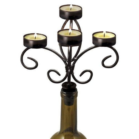 Wine Bottle Candelabra (Black)