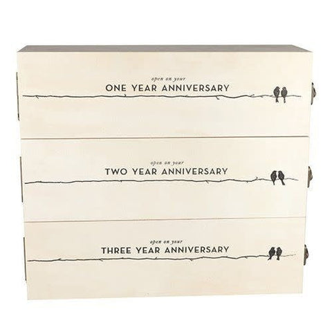 Newlywed's Anniversary Wooden Wine Box