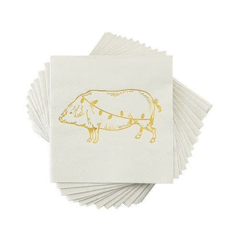 Christmas Light Pig Holiday Napkin by Cakewalk