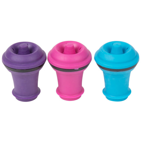 Vacu Vin® Wine Stoppers, Box of 3, Assorted Colors