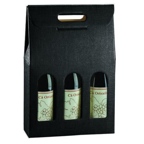 Black 3 Bottle Wine Carrier