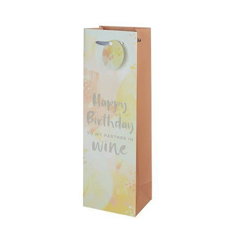 Happy Birthday To My Partner In Wine Bag Single Bottle