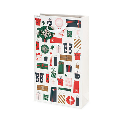 Holiday Presents Double Bottle Wine Bag by Cakewalk