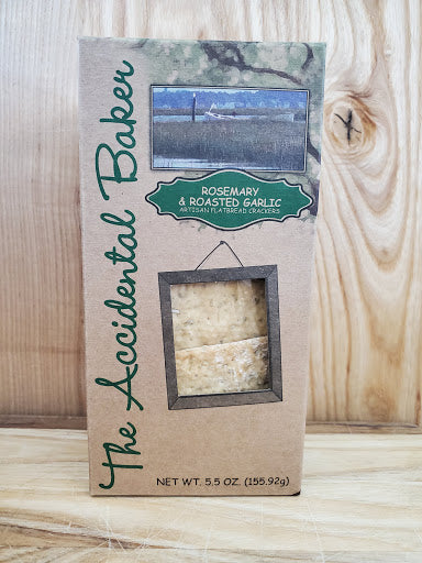 Accidental Baker Flatbread Cracker Rosemary & Roasted Garlic