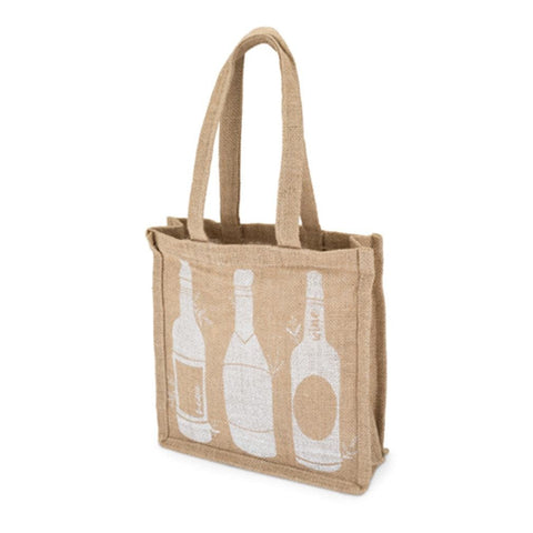 Three Bottles Jute Tote