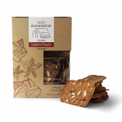 Jan's Farmhouse Cranberry Pistachio Crisps, 4oz