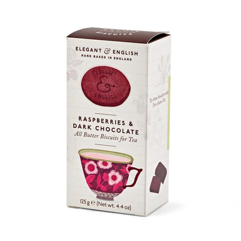 Elegant & English Raspberries & Dark Chocolate Biscuits