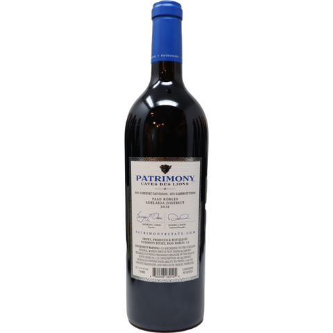 2018 Patrimony Estates ''Caves des Lions'' Red Blend, Paso Robles, California, USA