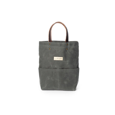 J. Stark Tremont Charcoal Wax Canvas Wine Tote