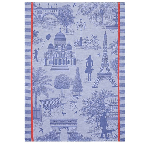 Le Jacquard Français, Toile De Paris Myrtille Tea Towel, 24x31, 100% Cotton