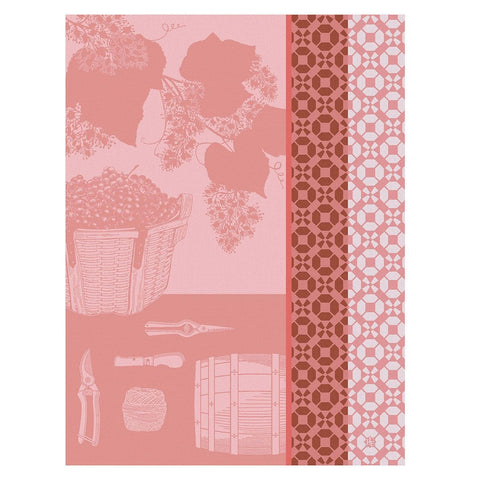 Vin En Grappe Pink Tea Towel