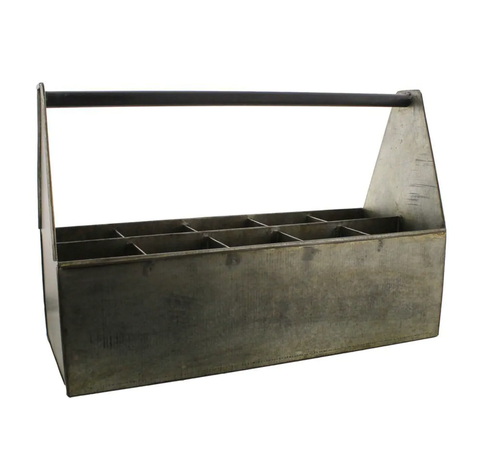 Fallbrook Galvanized 10 Bottle Caddy