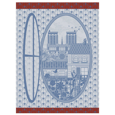 Le Jacquard Français, Fenetre Sur Paris Sky Tea Towel 24x31 100% Cotton