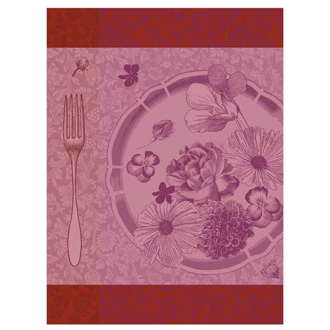 Le Jacquard Français, Fleurs A Croquer Flower Tea Towel, 24x31, 100% Cotton