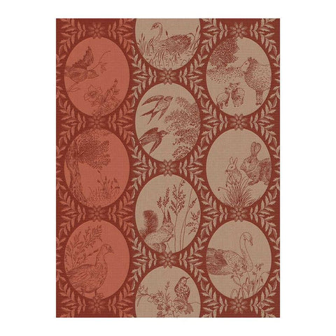 Le Jacquard Français, Josephine Red Tea Towel, 24x31, 100% Cotton