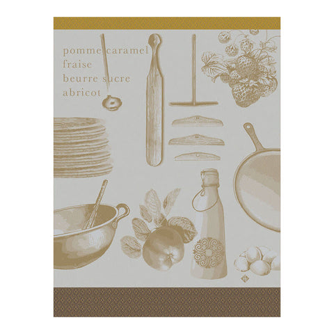 Le Jacquard Français, Crepes Ecru Tea Towel 24x31, 100% Cotton