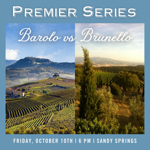 Premier Series: Barolo vs Brunello Tasting - October 10th - Sandy Springs