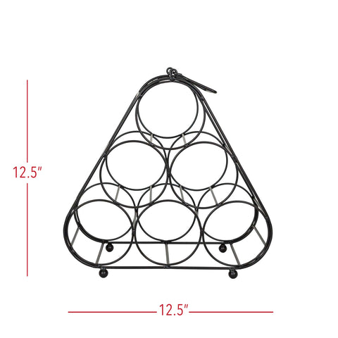 Auden 6 Bottle Wine Holder Black Metal