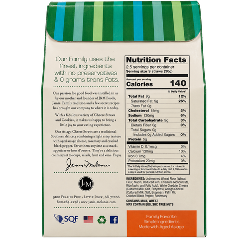 Asiago Cheese Straws - 2.5 oz