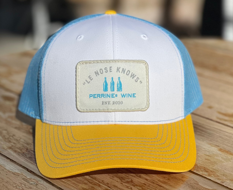 Perrine's Hat - Blue and Yellow