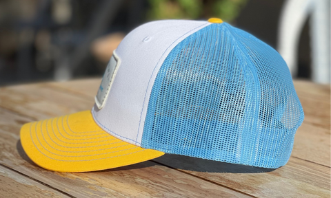 Perrine's Hat - Blue and Yellow