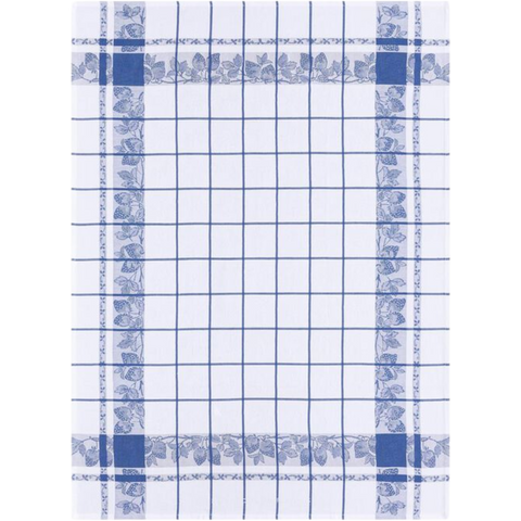 Le Jacquard Français, Fraises French Blue Tea Towel, 24x31, 100% Cotton
