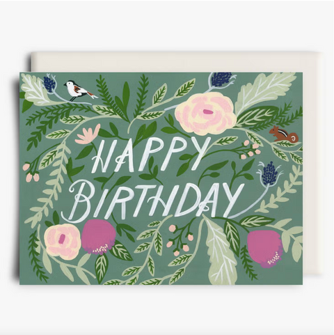 Greenery Birthday, Greeting Card