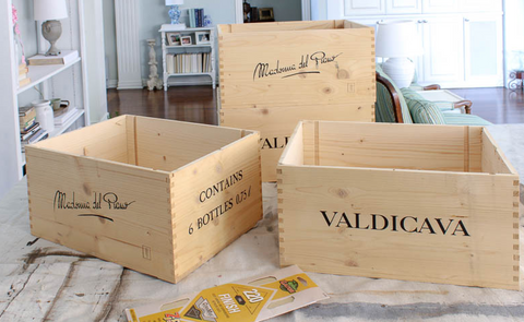 Wooden Recycle Wine Box