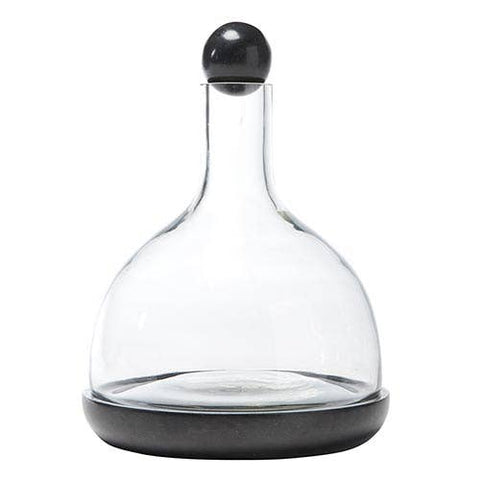 Black Marble and Glass Wine Carafe