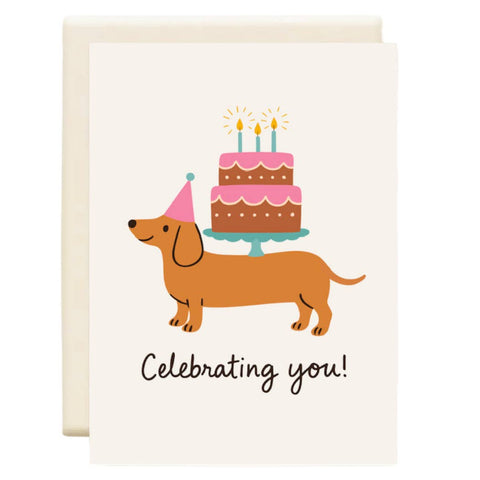 Celebrating You Dachshund, Greeting Card
