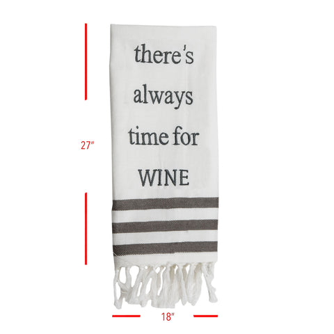 Foreside "Time For Wine" Tea Towel