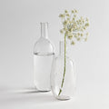 Short and tall pebbled glass bottles shown together; sold individually
